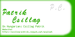 patrik csillag business card